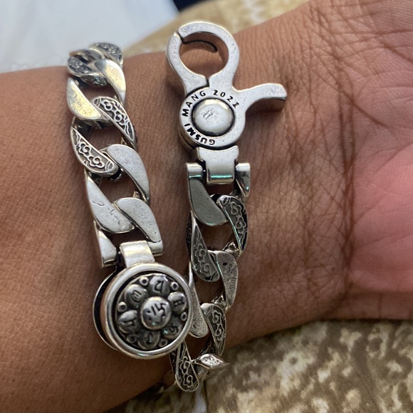 Men’s Rotatable Trendy Wide Domineering Cool Bracelet 8.66” - Picture 5 of 6